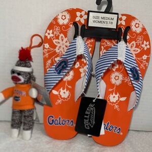 Florida Gators Women’s Flip Flop Sandals Flower Sole Team Sports / keychain